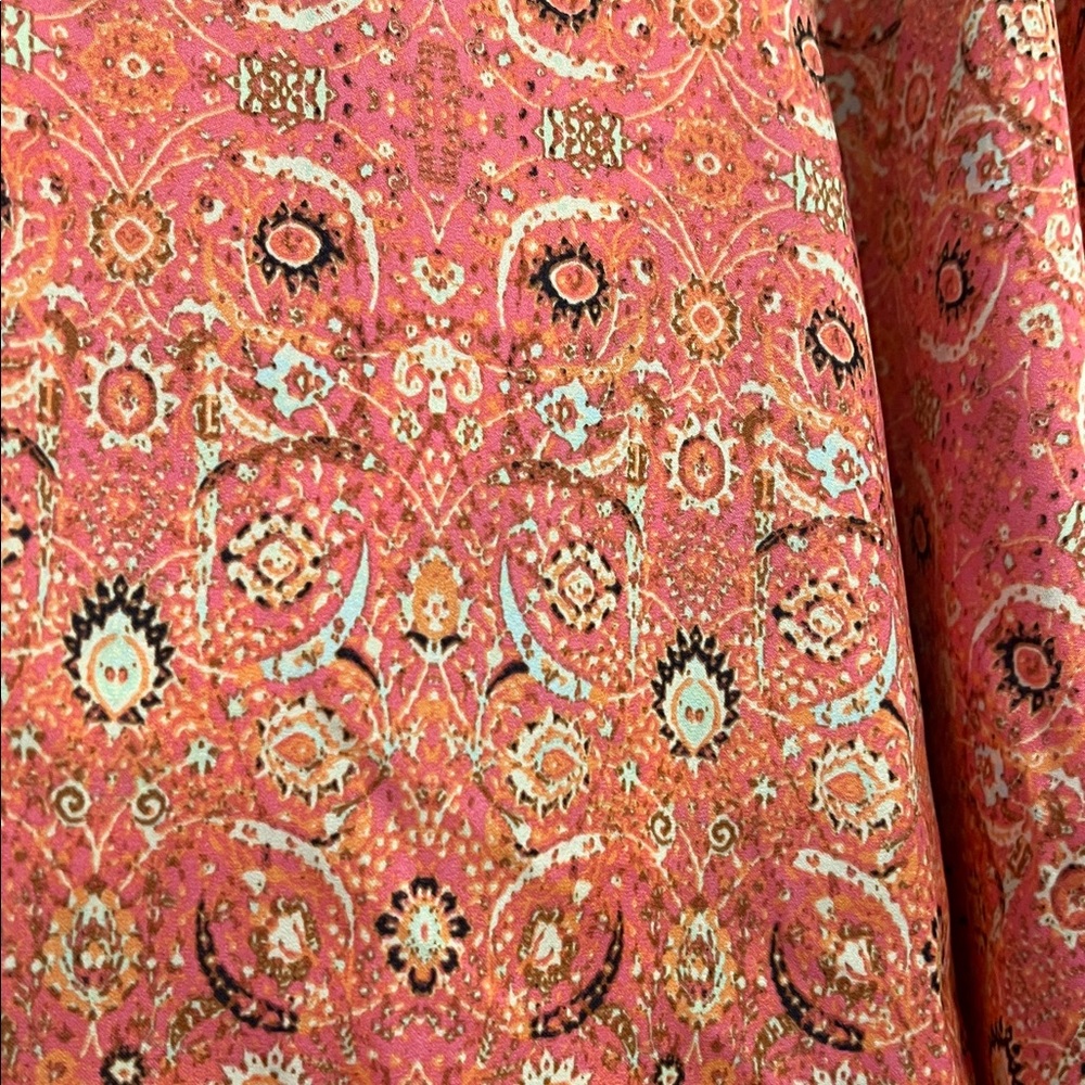 Free People Pink Printed Two-Piece skirt set size 8 - Picture 4 of 8